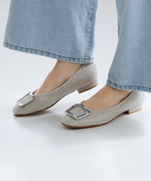 【Made in Japan】【HIMIKO】スクエアバックルローヒールパンプス/651110