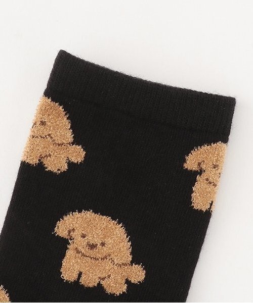 LOVETOXIC（ラブトキシック）の「ワンチャン柄クルーソックス（ソックス/靴下・キッズ・ブラック/サックスブルー/オフホワイト・F）」の4枚目の写真