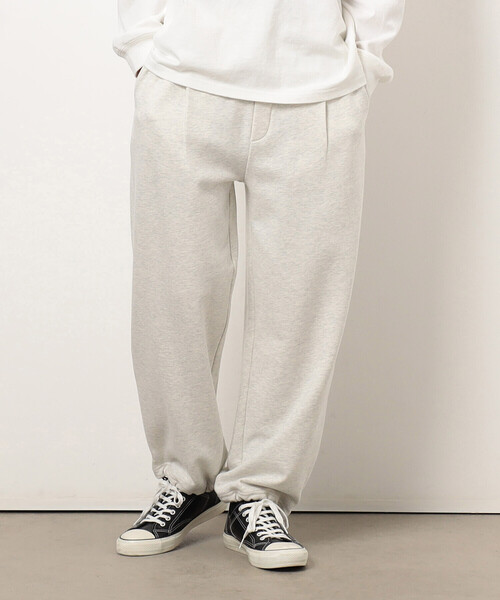 Purple&Yellow（パープルアンドイエロー）の「裏毛タックパンツ（その他パンツ・メンズ・オートミール/チャコール・X-SMALL/SMALL/MEDIUM/LARGE）」の2枚目の写真