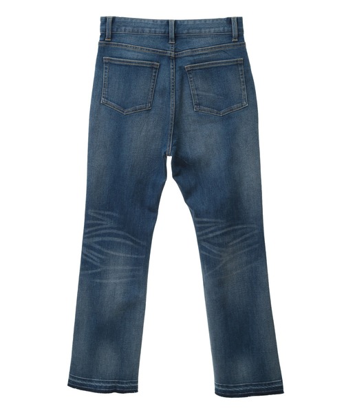 YECCA VECCA（イェッカヴェッカ）の「カットオフスリムストレートデニムパンツ（デニムパンツ・レディース・インディゴブルー/ダークインディゴブルー・S/M/L）」の4枚目の写真