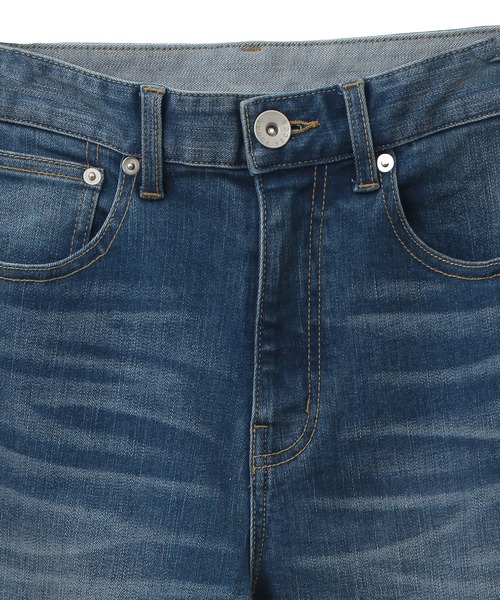 YECCA VECCA（イェッカヴェッカ）の「カットオフスリムストレートデニムパンツ（デニムパンツ・レディース・インディゴブルー/ダークインディゴブルー・S/M/L）」の5枚目の写真