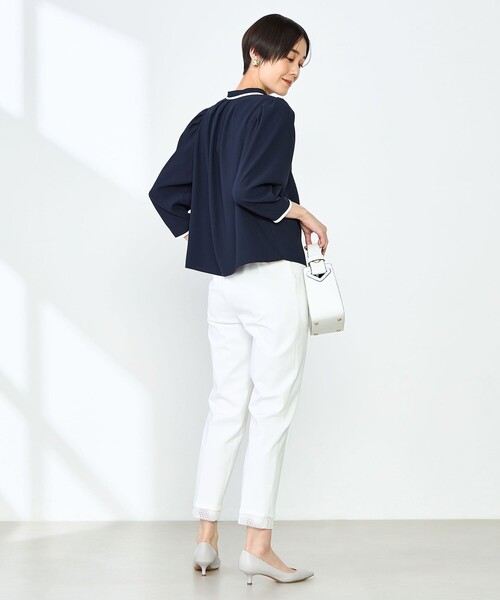 NOLLEY'S　(2024aw)　ストレッチジョーゼットシャーリングブラウス NOLLEY'S（ノーリーズ）の「ストレッチジョーゼットシャーリング