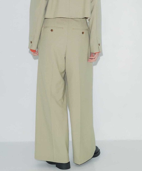 PUBLIC TOKYO（パブリックトウキョウ）の「ミコウールラップパンツ（スラックス・レディース・ネイビー/ベージュ・1/3/2）」の9枚目の写真