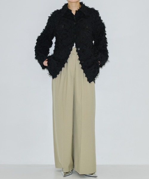 PUBLIC TOKYO（パブリックトウキョウ）の「ミコウールラップパンツ（スラックス・レディース・ネイビー/ベージュ・1/3/2）」の14枚目の写真