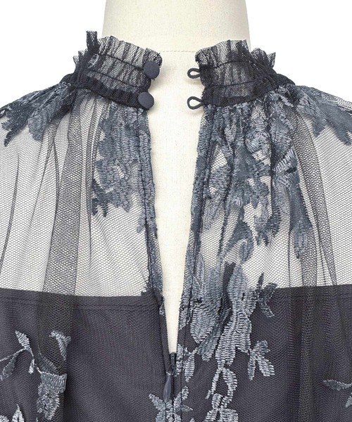 RUIRUE BOUTIQUE（ルイルエブティック）の「オケージョンドレス 結婚式 ｜ チュール 刺繍 切り替え タックワンピース ドレス ｜ 二次会 披露宴 美脚 ワンピース オケージョン お呼ばれドレス パーティードレス（ドレス・レディース・オレンジ/チャコール/ブラック・S/M/L/LL）」の21枚目の写真