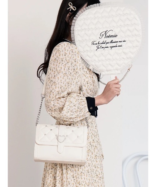 推し活】ハートビジュー付き背面クリアショルダーバッグ（ショルダー