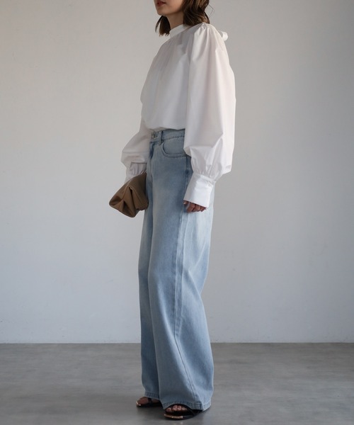 Bonjour Sagan(ボンジュールサガン)の「前後2WAYボリュームスリーブスリムボウタイブラウス(シャツ/ブラウス・レディース・ライトブルー/ブラック/オフホワイト・FREE)」の20枚目の写真