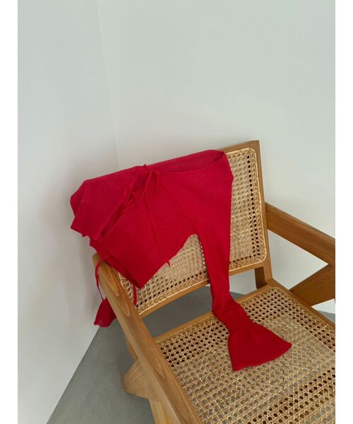 LAGUNAMOON（ラグナムーン）の「スパークラメリボンニットカーディガン（カーディガン/ボレロ・レディース・ライトグレー/ブラック/レッド/アイボリー・FREE）」の7枚目の写真