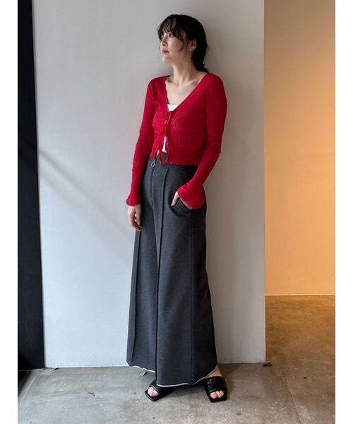 LAGUNAMOON（ラグナムーン）の「スパークラメリボンニットカーディガン（カーディガン/ボレロ・レディース・ライトグレー/ブラック/レッド/アイボリー・FREE）」の17枚目の写真