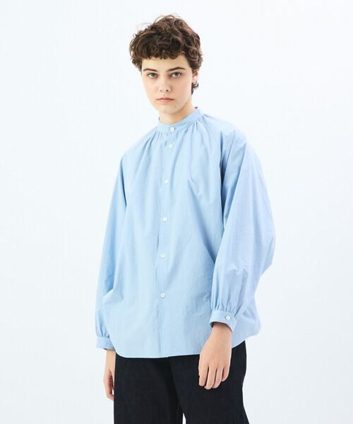【美品】YLÈVE 22SS コットンタイプライターシャツ 4 バンドカラー 美品】YLÈVE 22SS コットンタイプライターシャツ 4 バンドカラー