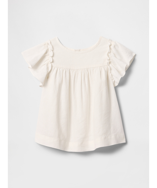 GAP(ギャップ)の「babyGap リネン混 フラッタースリーブ トップス(Tシャツ/カットソー・キッズ・マルチ/オフホワイト・105cm/100cm/95cm/90cm/80cm/70cm/110cm)」の2枚目の写真