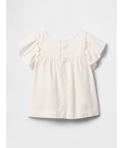GAP(ギャップ)の「babyGap リネン混 フラッタースリーブ トップス(Tシャツ/カットソー・キッズ・マルチ/オフホワイト・105cm/100cm/95cm/90cm/80cm/70cm/110cm)」の4枚目の写真