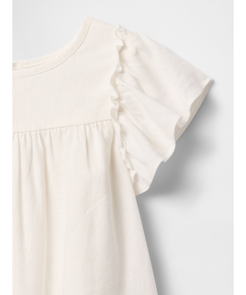 GAP(ギャップ)の「babyGap リネン混 フラッタースリーブ トップス(Tシャツ/カットソー・キッズ・マルチ/オフホワイト・105cm/100cm/95cm/90cm/80cm/70cm/110cm)」の6枚目の写真