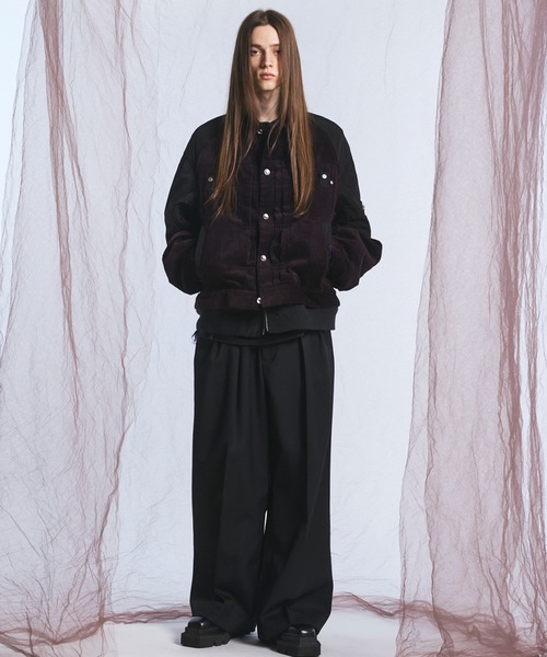 MAISON SPECIAL（メゾンスペシャル）の「《UNISEX》4 Colors Chambray Washable Wool Prime-Wide Two Tuck Wide Pants/4色シャンブレーウォッシャブルウールプライムワイドツータックワイドパンツ【MAISON SPECIAL/メゾンスペシャル】（スラックス・メンズ・チャコールグレー/ライトブルー/ブラック/グレー/ブルー/ダークブラック/サックスブルー・1/2/0）」の15枚目の写真