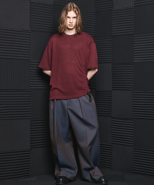 MAISON SPECIAL（メゾンスペシャル）の「《UNISEX》4 Colors Chambray Washable Wool Prime-Wide Two Tuck Wide Pants/4色シャンブレーウォッシャブルウールプライムワイドツータックワイドパンツ【MAISON SPECIAL/メゾンスペシャル】（スラックス・メンズ・チャコールグレー/ライトブルー/ブラック/グレー/ブルー/ダークブラック/サックスブルー・1/2/0）」の22枚目の写真