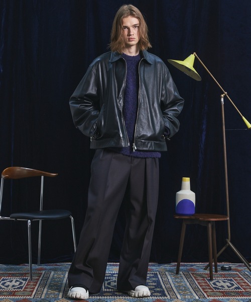 MAISON SPECIAL（メゾンスペシャル）の「《UNISEX》4 Colors Chambray Washable Wool Prime-Wide Two Tuck Wide Pants/4色シャンブレーウォッシャブルウールプライムワイドツータックワイドパンツ【MAISON SPECIAL/メゾンスペシャル】（スラックス・メンズ・チャコールグレー/ライトブルー/ブラック/グレー/ブルー/ダークブラック/サックスブルー・1/2/0）」の21枚目の写真