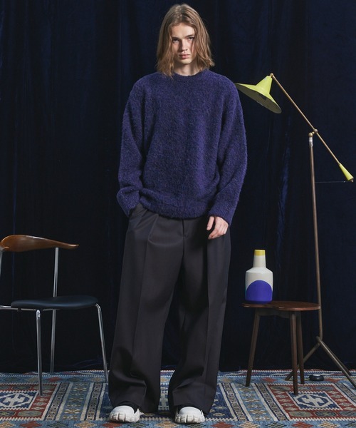 MAISON SPECIAL（メゾンスペシャル）の「《UNISEX》4 Colors Chambray Washable Wool Prime-Wide Two Tuck Wide Pants/4色シャンブレーウォッシャブルウールプライムワイドツータックワイドパンツ【MAISON SPECIAL/メゾンスペシャル】（スラックス・メンズ・チャコールグレー/ライトブルー/ブラック/グレー/ブルー/ダークブラック/サックスブルー・1/2/0）」の20枚目の写真