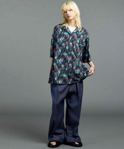 MAISON SPECIAL（メゾンスペシャル）の「《UNISEX》4 Colors Chambray Washable Wool Prime-Wide Two Tuck Wide Pants/4色シャンブレーウォッシャブルウールプライムワイドツータックワイドパンツ【MAISON SPECIAL/メゾンスペシャル】（スラックス・メンズ・チャコールグレー/ライトブルー/ブラック/グレー/ブルー/ダークブラック/サックスブルー・1/2/0）」の10枚目の写真