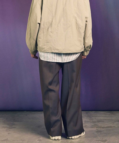 4色シャンブレーウールツータックワイド 4 Colors Chambray Washable Wool Prime-Wide Two Tucks Pants