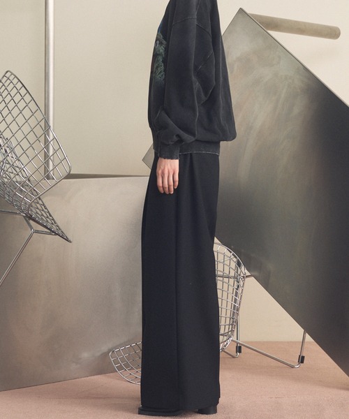 UNISEX》4 Colors Chambray Washable Wool Prime-Wide Two Tuck Wide