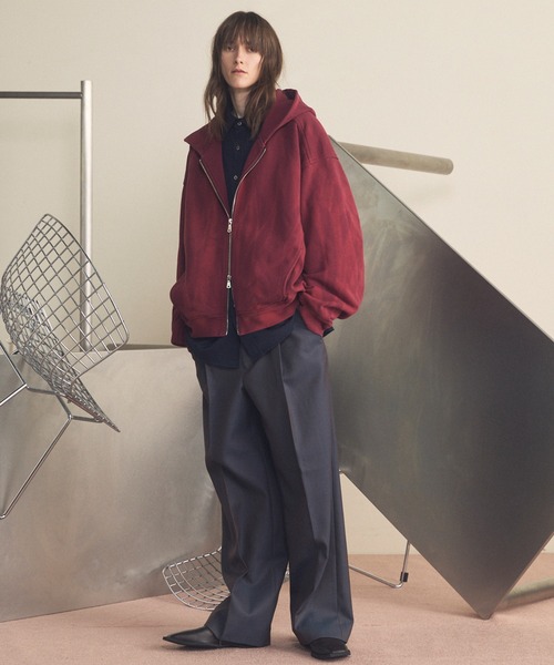 MAISON SPECIAL（メゾンスペシャル）の「《UNISEX》4 Colors Chambray Washable Wool Prime-Wide Two Tuck Wide Pants/4色シャンブレーウォッシャブルウールプライムワイドツータックワイドパンツ【MAISON SPECIAL/メゾンスペシャル】（スラックス・メンズ・チャコールグレー/ライトブルー/ブラック/グレー/ブルー/ダークブラック/サックスブルー・1/2/0）」の12枚目の写真