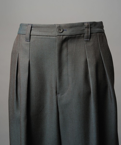 MAISON SPECIAL（メゾンスペシャル）の「《UNISEX》4 Colors Chambray Washable Wool Prime-Wide Two Tuck Wide Pants/4色シャンブレーウォッシャブルウールプライムワイドツータックワイドパンツ【MAISON SPECIAL/メゾンスペシャル】（スラックス・メンズ・チャコールグレー/ライトブルー/ブラック/グレー/ブルー/ダークブラック/サックスブルー・1/2/0）」の13枚目の写真