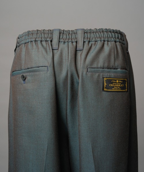MAISON SPECIAL（メゾンスペシャル）の「《UNISEX》4 Colors Chambray Washable Wool Prime-Wide Two Tuck Wide Pants/4色シャンブレーウォッシャブルウールプライムワイドツータックワイドパンツ【MAISON SPECIAL/メゾンスペシャル】（スラックス・メンズ・チャコールグレー/ライトブルー/ブラック/グレー/ブルー/ダークブラック/サックスブルー・1/2/0）」の15枚目の写真