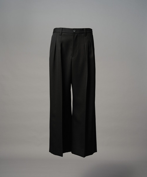 UNISEX》4 Colors Chambray Washable Wool Prime-Wide Two Tuck Wide