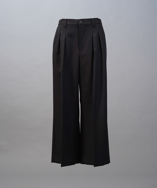 UNISEX》4 Colors Chambray Washable Wool Prime-Wide Two Tuck Wide