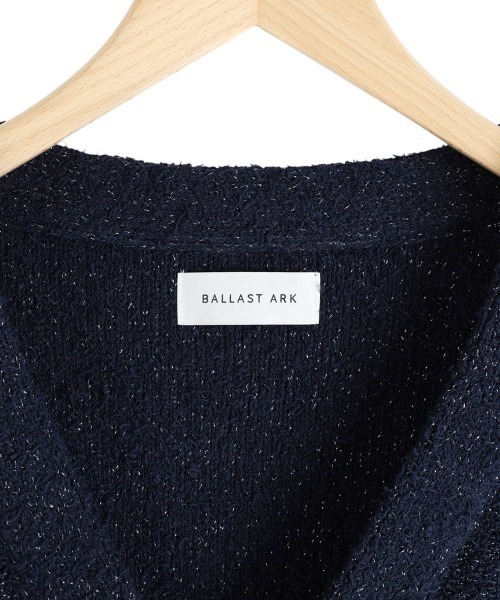 BALLAST ARK（バラストアーク）の「BALLAST ARK / バラストアーク：PILE LAME KNIT CARDIGAN：BA11-KC01[AST]（カーディガン/ボレロ・メンズ・ネイビー/ベージュ/ブラック・L/M）」の5枚目の写真