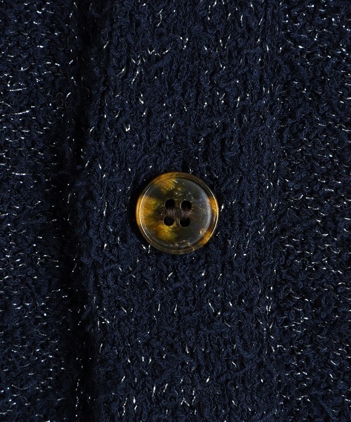 BALLAST ARK（バラストアーク）の「BALLAST ARK / バラストアーク：PILE LAME KNIT CARDIGAN：BA11-KC01[AST]（カーディガン/ボレロ・メンズ・ネイビー/ベージュ/ブラック・L/M）」の6枚目の写真