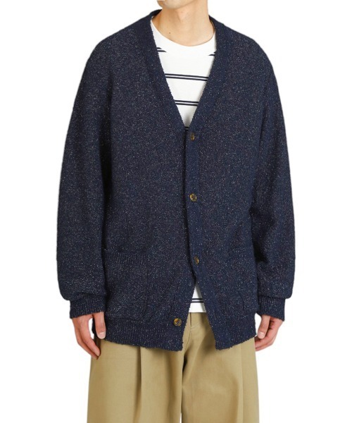 BALLAST ARK（バラストアーク）の「BALLAST ARK / バラストアーク：PILE LAME KNIT CARDIGAN：BA11-KC01[AST]（カーディガン/ボレロ・メンズ・ネイビー/ベージュ/ブラック・L/M）」の10枚目の写真