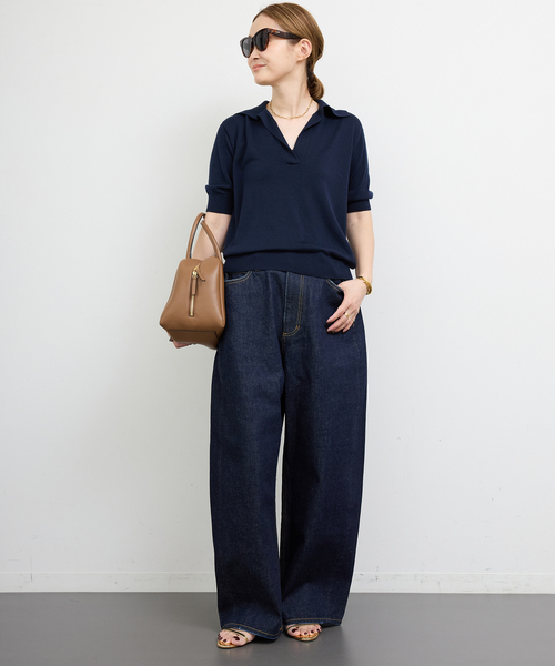 Deuxieme Classe(ドゥーズィエムクラス)の「SOIE POLOSHIRT(ニット/セーター・レディース・ネイビー・FREE)」の15枚目の写真