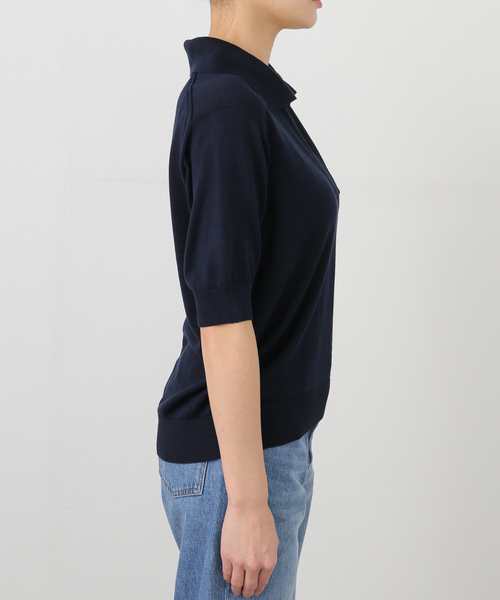 Deuxieme Classe(ドゥーズィエムクラス)の「SOIE POLOSHIRT(ニット/セーター・レディース・ネイビー・FREE)」の9枚目の写真