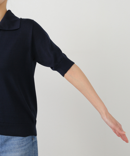 Deuxieme Classe(ドゥーズィエムクラス)の「SOIE POLOSHIRT(ニット/セーター・レディース・ネイビー・FREE)」の8枚目の写真