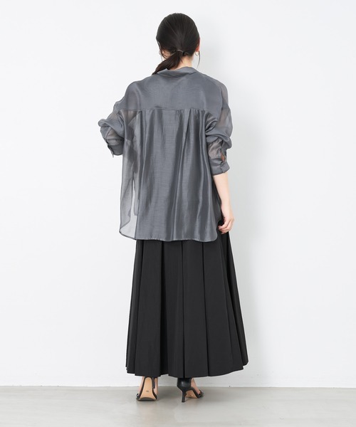 MICA&DEAL（マイカ＆ディール）の「【新色追加】シアーシャツ（シャツ/ブラウス・レディース・ベージュ/ピンク/ライトグレー/アイボリー/ブルーグレー・FREE）」の22枚目の写真