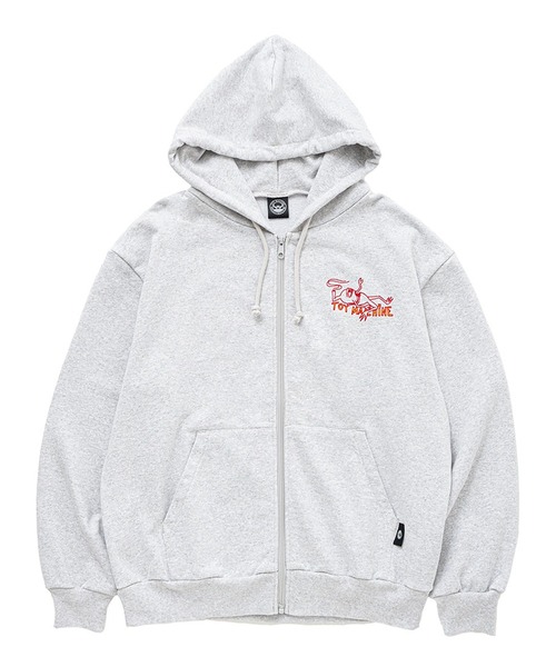 TOY　MACHINE（トイ　マシーン）の「TM HEAVY WEIGHT LEMME GO SWEAT ZIP PARKA（パーカー・メンズ・ブラック/ライトグレー・M/L/XL）」の8枚目の写真