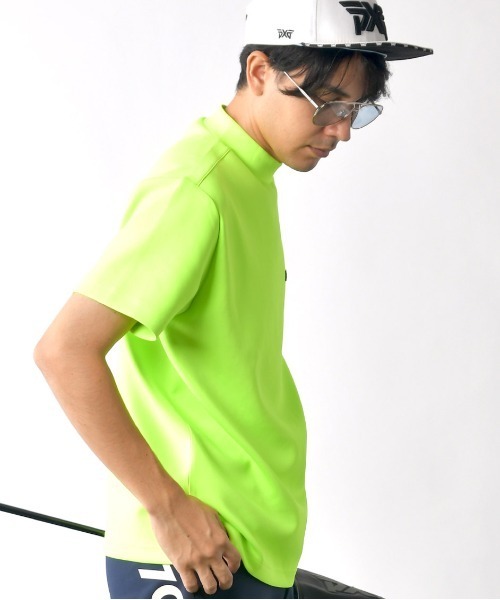 stella77golf(ステラセブンティーンセブンゴルフ)の「蛍光カラーゴルフモックネック半袖T(Tシャツ/カットソー・メンズ・ブラック/ホワイト/オレンジ系/イエロー系・MEDIUM/LARGE/X-LARGE/XX-LARGE)」の9枚目の写真
