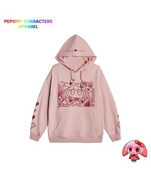 SPECIAL PRODUCT DESIGN(スペシャルプロダクトデザイン)の「〈ぺぽよ きゃらくた~ず〉しんで パーカー ピンク(パーカー・メンズ・マルチ・SMALL/MEDIUM/LARGE/X-LARGE)」の1枚目の写真