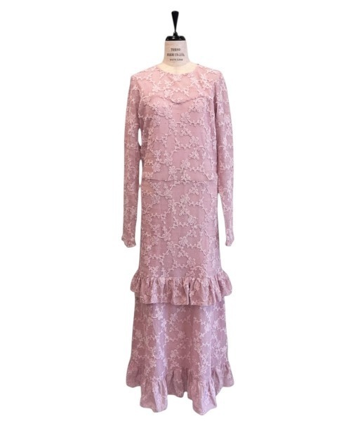 HONEY MI HONEY(ハニーミーハニー)の「molle embroidery lace long one-piece(ワンピース・レディース・オフホワイト/ピンク/ブラック・FREE)」の3枚目の写真