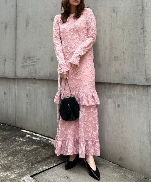 HONEY MI HONEY(ハニーミーハニー)の「molle embroidery lace long one-piece(ワンピース・レディース・オフホワイト/ピンク/ブラック・FREE)」の10枚目の写真