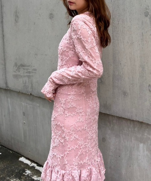 HONEY MI HONEY(ハニーミーハニー)の「molle embroidery lace long one-piece(ワンピース・レディース・オフホワイト/ピンク/ブラック・FREE)」の13枚目の写真