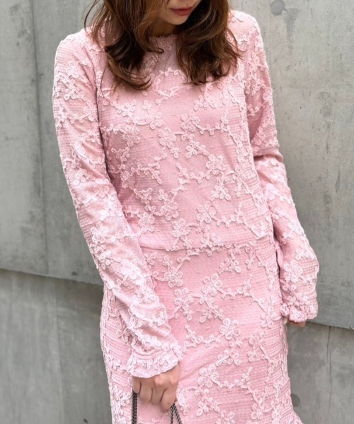 HONEY MI HONEY(ハニーミーハニー)の「molle embroidery lace long one-piece(ワンピース・レディース・オフホワイト/ピンク/ブラック・FREE)」の11枚目の写真