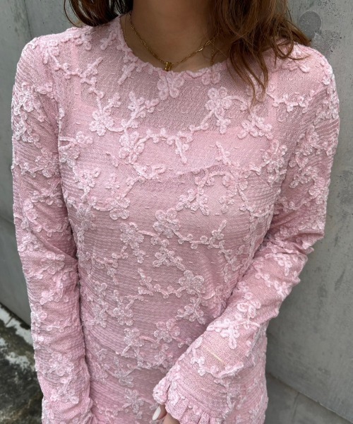 HONEY MI HONEY(ハニーミーハニー)の「molle embroidery lace long one-piece(ワンピース・レディース・オフホワイト/ピンク/ブラック・FREE)」の12枚目の写真