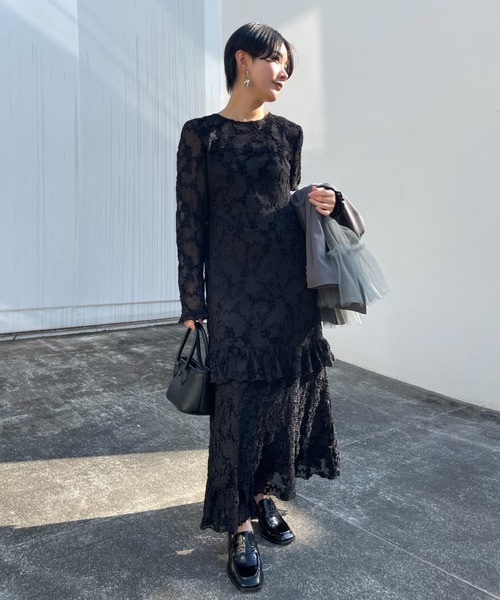 HONEY MI HONEY(ハニーミーハニー)の「molle embroidery lace long one-piece(ワンピース・レディース・オフホワイト/ピンク/ブラック・FREE)」の16枚目の写真