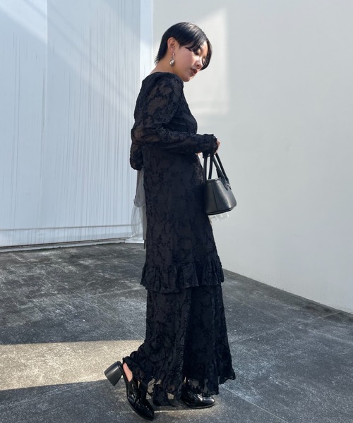 HONEY MI HONEY(ハニーミーハニー)の「molle embroidery lace long one-piece(ワンピース・レディース・オフホワイト/ピンク/ブラック・FREE)」の17枚目の写真