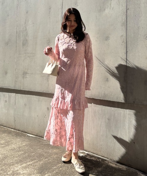 HONEY MI HONEY(ハニーミーハニー)の「molle embroidery lace long one-piece(ワンピース・レディース・オフホワイト/ピンク/ブラック・FREE)」の21枚目の写真
