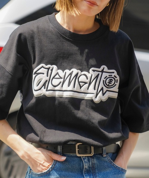 ELEMENT(エレメント)の「ELEMENT メンズ TAGGING SS Tシャツ 【2025年春夏モデル】/エレメントロゴプリント半袖Tシャツ(Tシャツ/カットソー・メンズ・ベージュ/ブラック/ホワイト・X-LARGE/LARGE/MEDIUM)」の3枚目の写真