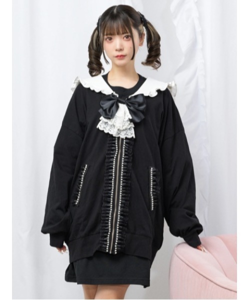 Ank Rouge（アンクルージュ）の「うさちゃんセーラーパーカー（Tシャツ/カットソー・レディース・ピンク/ホワイト/ブラック・M）」の3枚目の写真