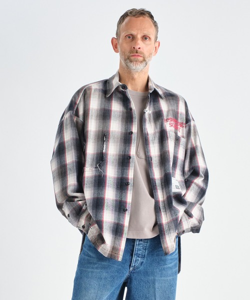 MIHARAYASUHIRO（ミハラヤスヒロ）の「【MIHARAYASUHIRO/ミハラヤスヒロ】VINTAGE LIKE CHECH L/S SHIRTS（シャツ/ブラウス・メンズ・グレー/ブラウン・46/44/48）」の2枚目の写真